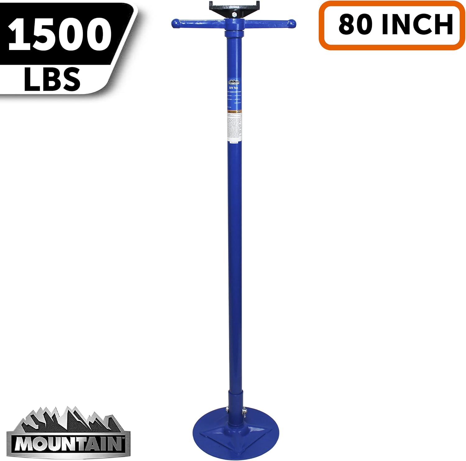 K Tool International Mountain 3/4 Ton Capacity Utility Underhoist Stand and Vehicle Component Support Stand; Sturdy Large Base, Heavy Duty Steel, 1,500 Lb. Lift Capacity; MTN50753A