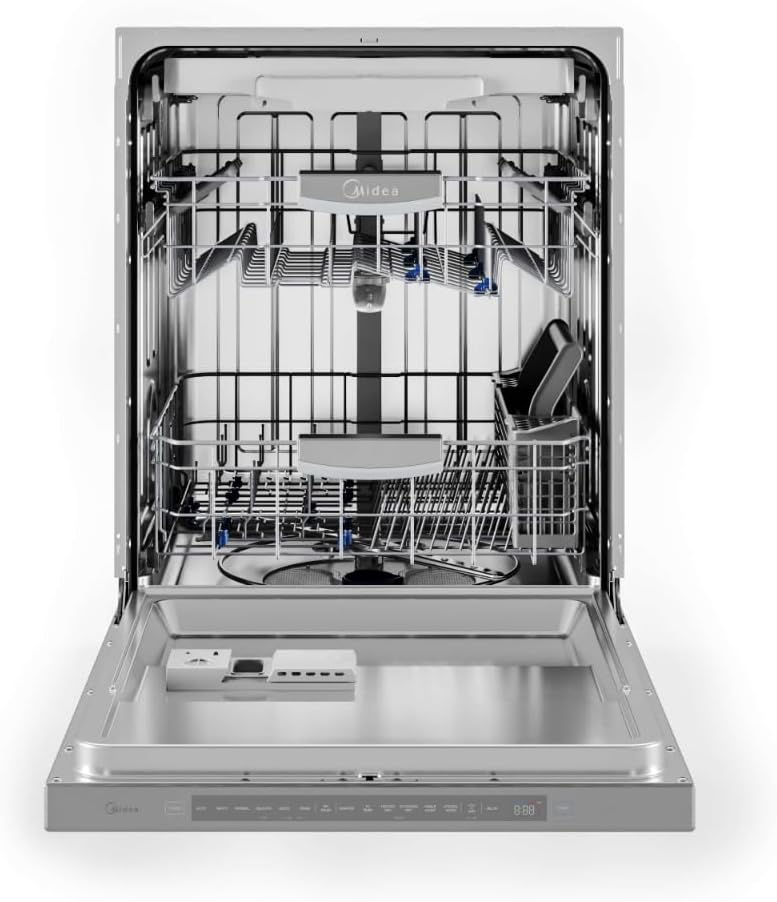 Midea Smart 45 dBA Top Control 24-in Built-In Dishwasher [Stainless Steel]