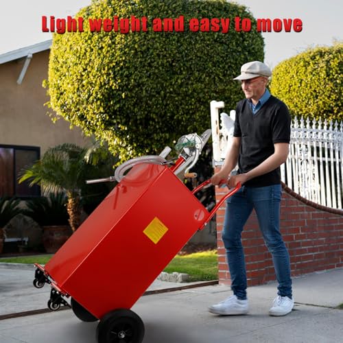 Gas Caddy 30 Gallon Fuel Storage Tank, Large Fuel Container Gas Can with Hand Siphon Pump, Portable Gasoline Water Fuel Transfer Tank for Boat Car Atv Mowers Motorcycle