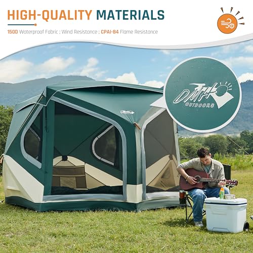 4/6/8 Person Instant Cabin Tent, Easy 60 Second Setup Family Tents for Camping, Pop up Camping Tent, Large Waterproof Tents for Outdoor Camping, Spacious Interior, Upgraded Ventilation