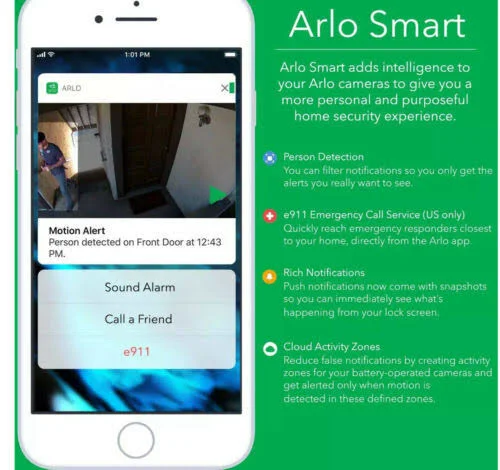 Arlo VMS4230-100NAS Pro Security Camera System with Siren - 2 Rechargeable Wire-Free HD Cameras with Audio