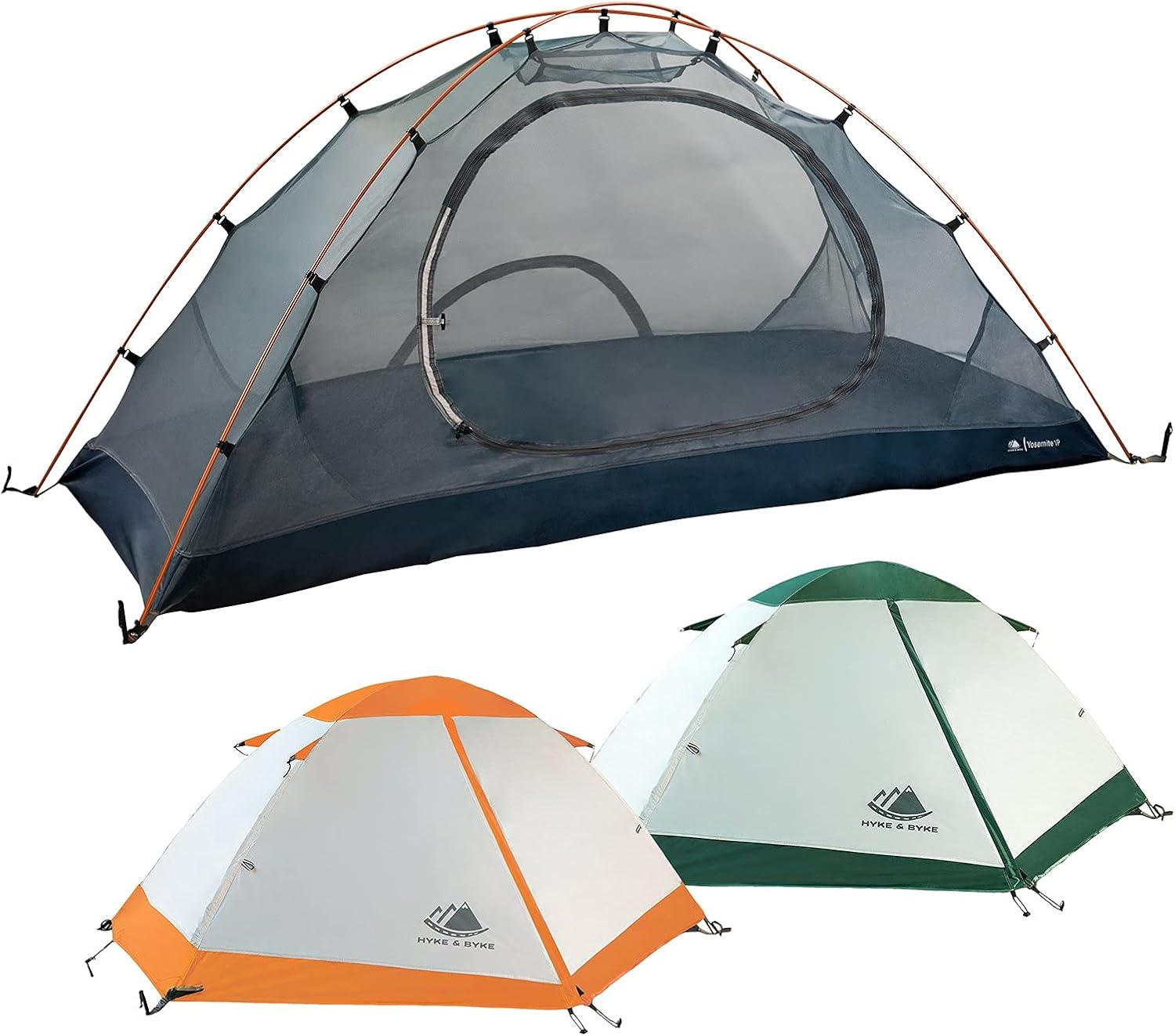 Hyke & Byke Yosemite Hiking & Backpacking Tent - 3 Season Ultralight, Waterproof Tent for Camping w/Rain Fly and Footprint - 1 Person or 2 Person