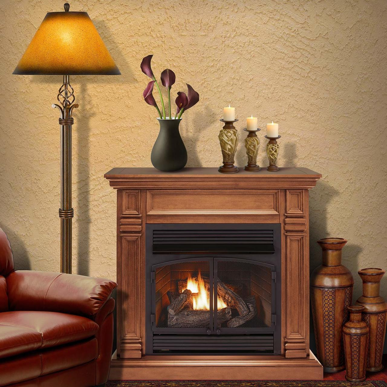 Duluth Forge Dfs-400R-2 32,000 BTU Vent Free Dual Fuel Mantel Fireplace - Apple Spice
