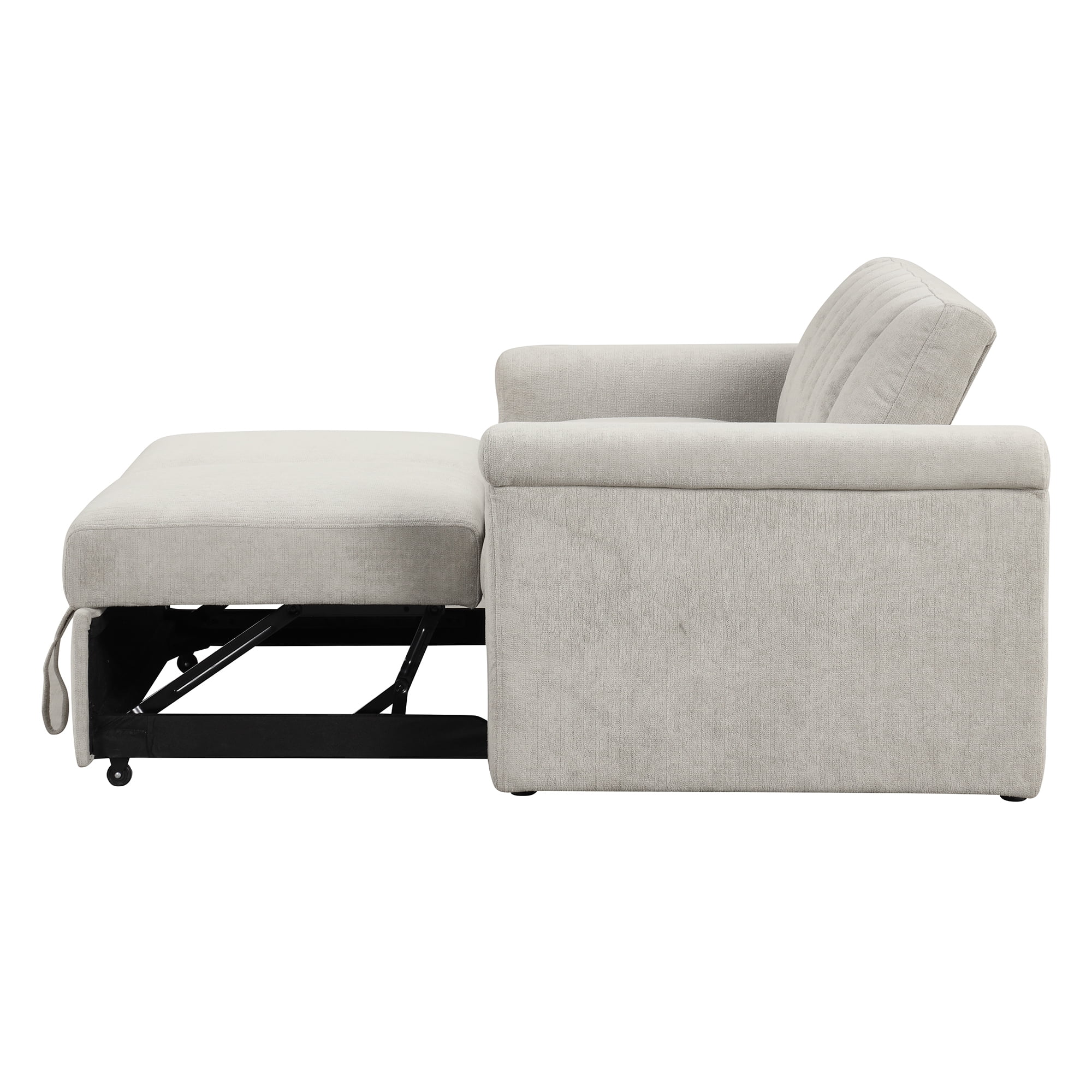 EUROCO 61.4" Longer Pull Out Sofa Sleeper Couch, 3-in-1 Convertible Sleeper Sofa Bed , Breathable Chenille Sleeper Loveseat with 3 Backrest Adjustments,Weight Capacity 660LBS