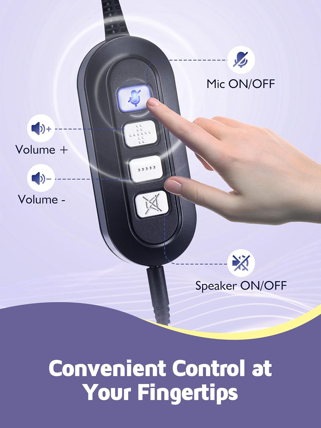 Headset with Microphone for PC, Quality 3.5mm/USB Headset with Microphone Noise Canceling for Laptop, Computer Headset with Mute/Sidetone, USB Headphones with Microphone Long Cord for Zoom MS Teams