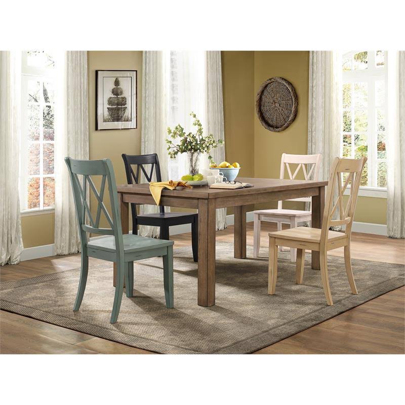 Lexicon Janina 5-Piece Contemporary Wood Dining Set in Natural and Teal - 5516-66_5TLS
