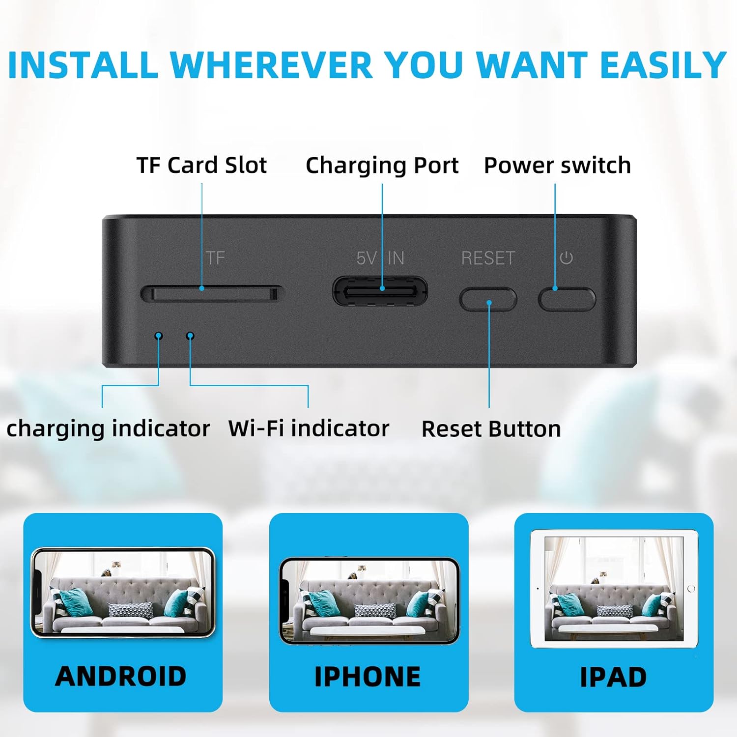 Smart Mini Nanny Security WiFi Camera, ASIEVIE M2 1080P Wireless (Only 2.4 GHz ) Small Home Camera with Motion Detection,Ultra-Wide Angle Lens,Local Storage and Wireless APP Real Time View