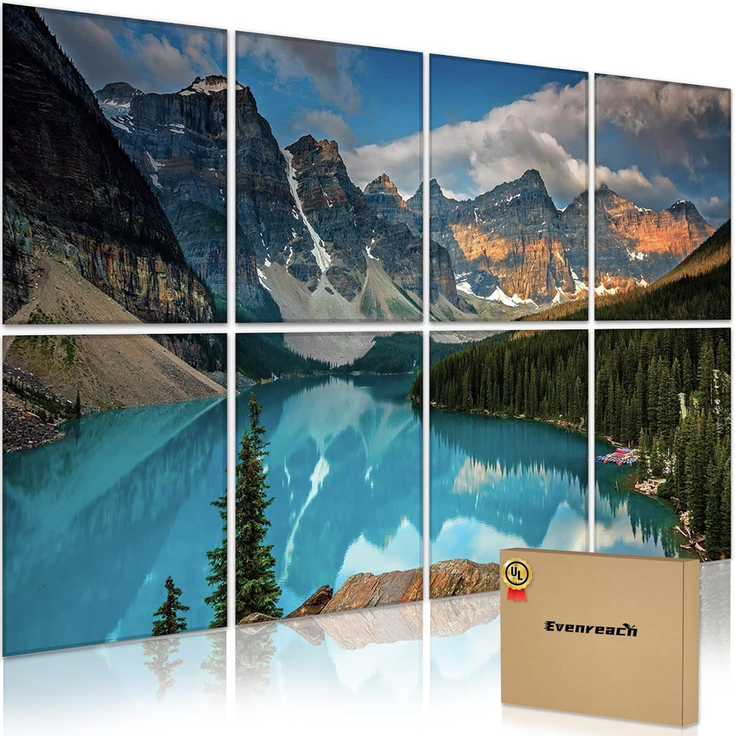 Evenreach 8 Pack Art Acoustic Panels Soundproof Wall Panels,48X32Inches Sound Absorbing Panels,Decorative Acoustical Wall Panels, Acoustic Treatment for Recording Studio (Art, Beach) Pack of 2
