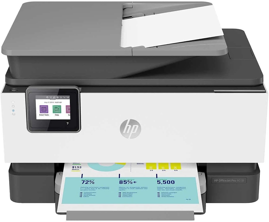HP OfficeJet Pro 9018 All-in-One Wireless Printer, with Smart Home Office Productivity, 3UK84A (Renewed)