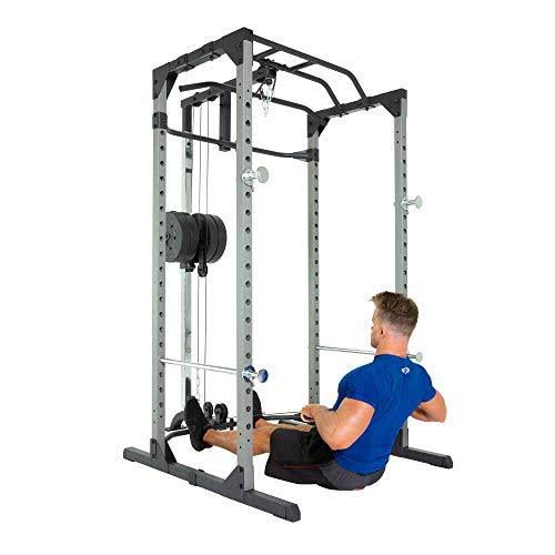 Fitness Reality 810XLT Super Max Power Cage with Optional LAT Pull-Down Attachment and Adjustable Leg Hold-Down