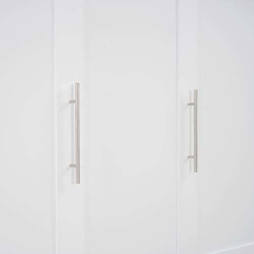 Full Size Murphy Bed, Wood Wall Bed Cabinet Bed with Wall Shelves and LED Lights, Modern Murphy Bed Frame, Foldable Platform, for Guest Room, Office, Apartment, White