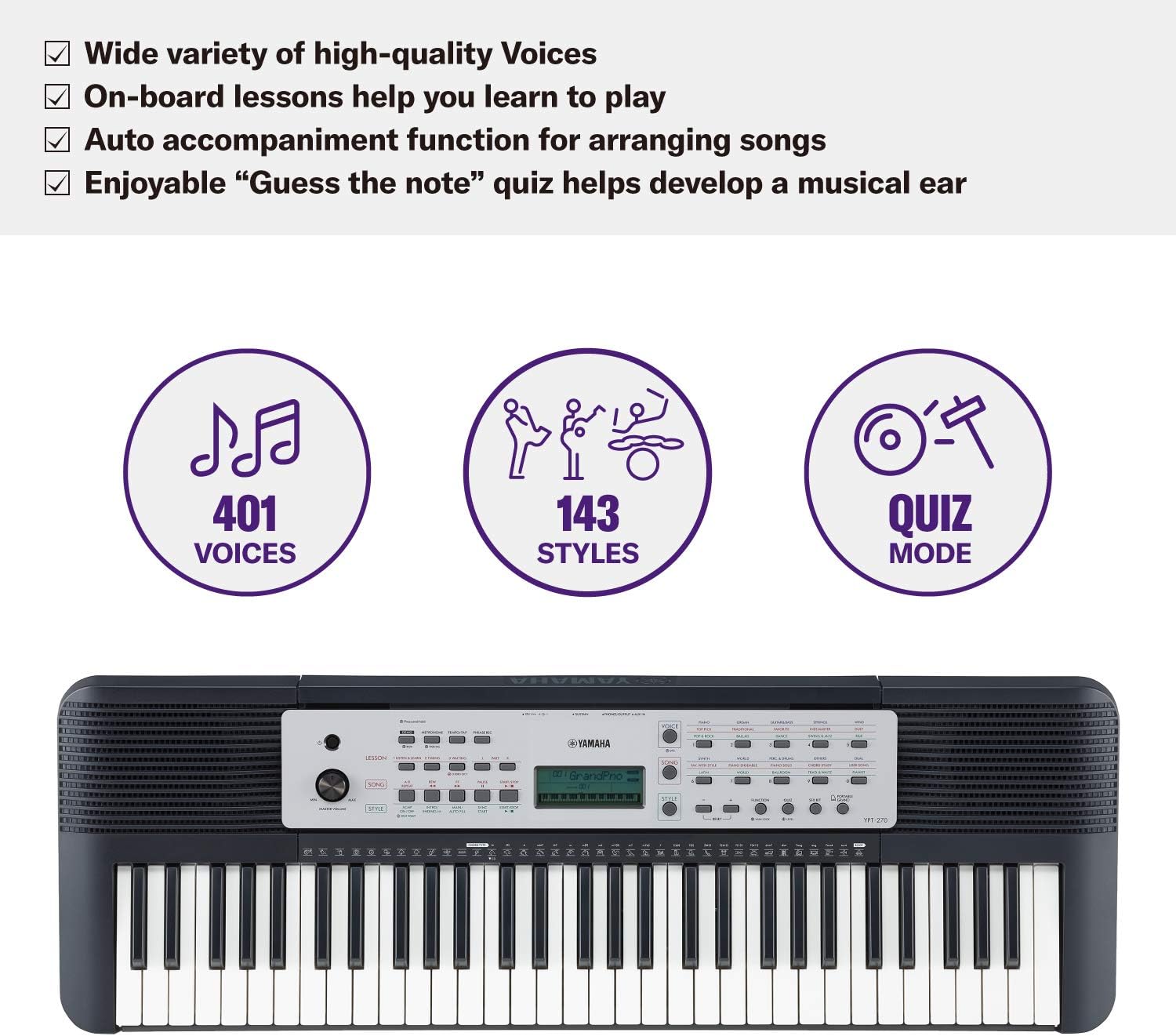 Yamaha PSR-EW310 76-key Portable Keyboard (Power Adapter Sold Separately)