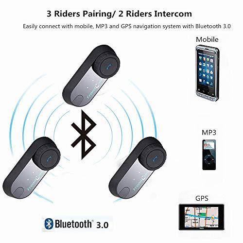 FreedConn Motorcycle Communication System, T-COMVB Helmet Bluetooth Headset Inte