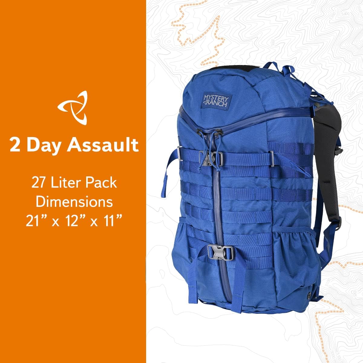 Mystery Ranch 2 Day Assault Pack Color: Indigo, Size: S/M
