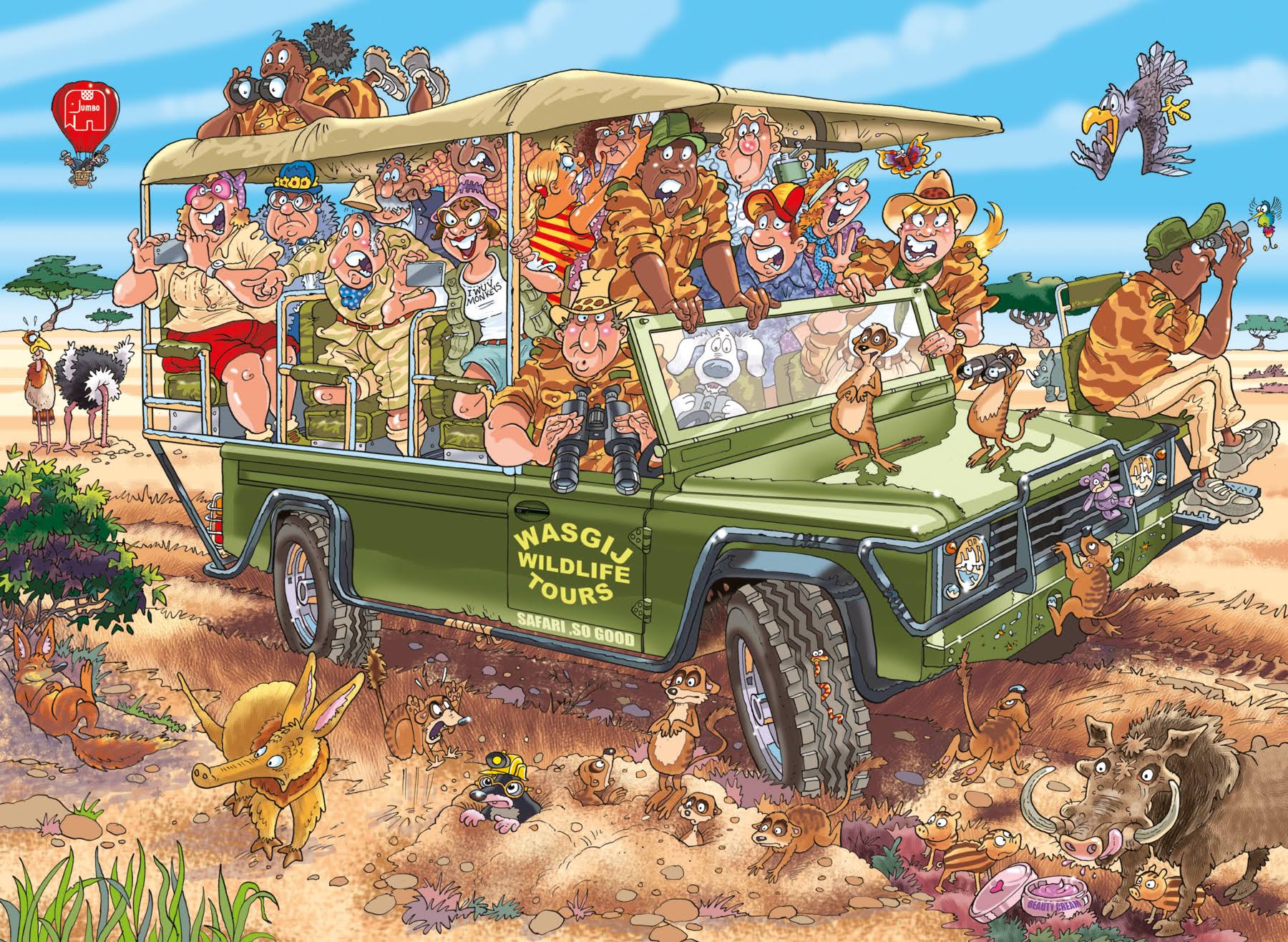 Wasgij 19164 Original 31-Safari Surprise 1000 Piece Jigsaw Puzzle, Multi
