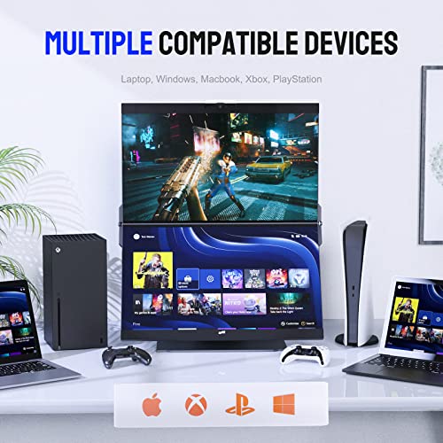 Mobile Pixels Geminos Dual 24" FHD Stacked Desktop Monitors with 1080P Webcam&Speakers, 100W USB-C Charging, All-inclusive HDMI/USB A/USB C Infinitely Adjustable Computer Monitor (2 Monitors)