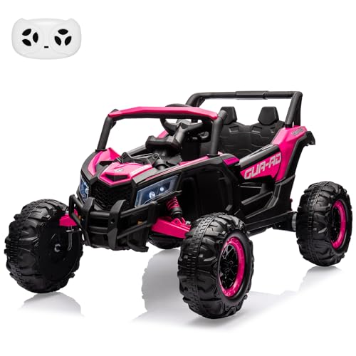 24V Ride On UTV Car, Battery Powered Electric Vehicles, Kids UTV with Remote Control, Spring Suspension,200W Motor, Metal Frame, USB, Music, LED Lights, Ride On Toy for Kids