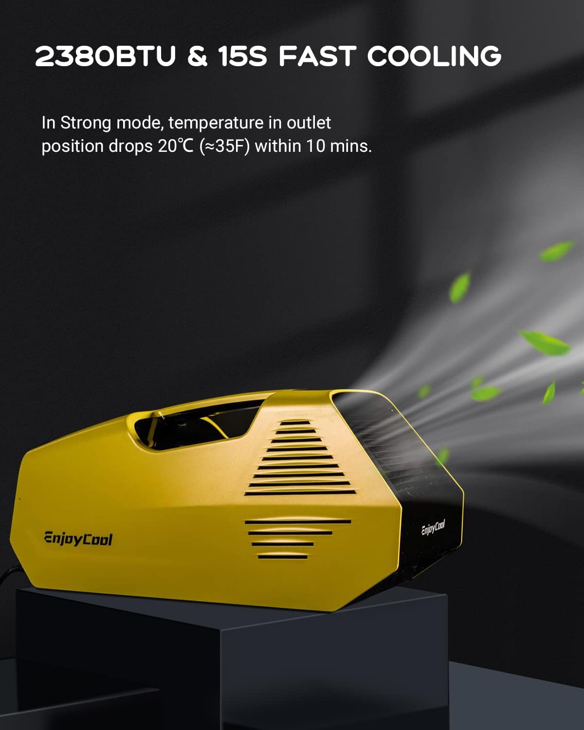 Portable Air Conditioners, 2380BTU Fast Cooling Outdoor Air Conditioner, 240W Low Power Consumption Portable Mini Air Conditioner for Camping Tent, RV, Car, Truck, Van and Fishing-Yellow