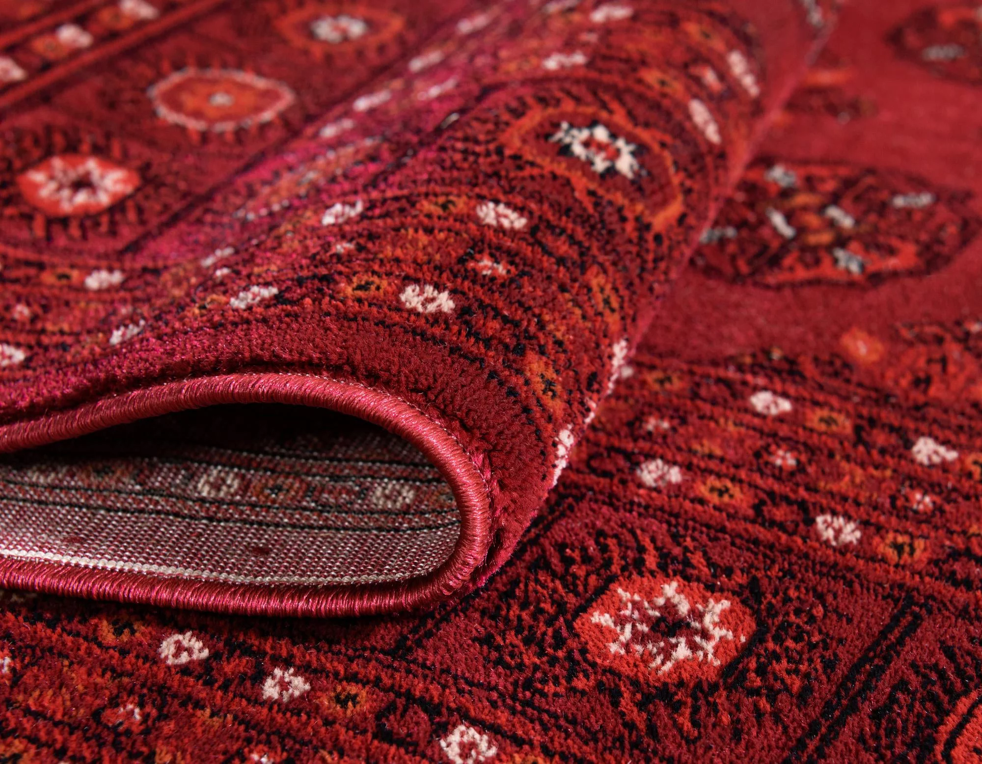 Rugs.com Bokhara Collection Rug – 7' x 10' Red Low Rug Perfect For Bedrooms, Dining Rooms, Living Rooms