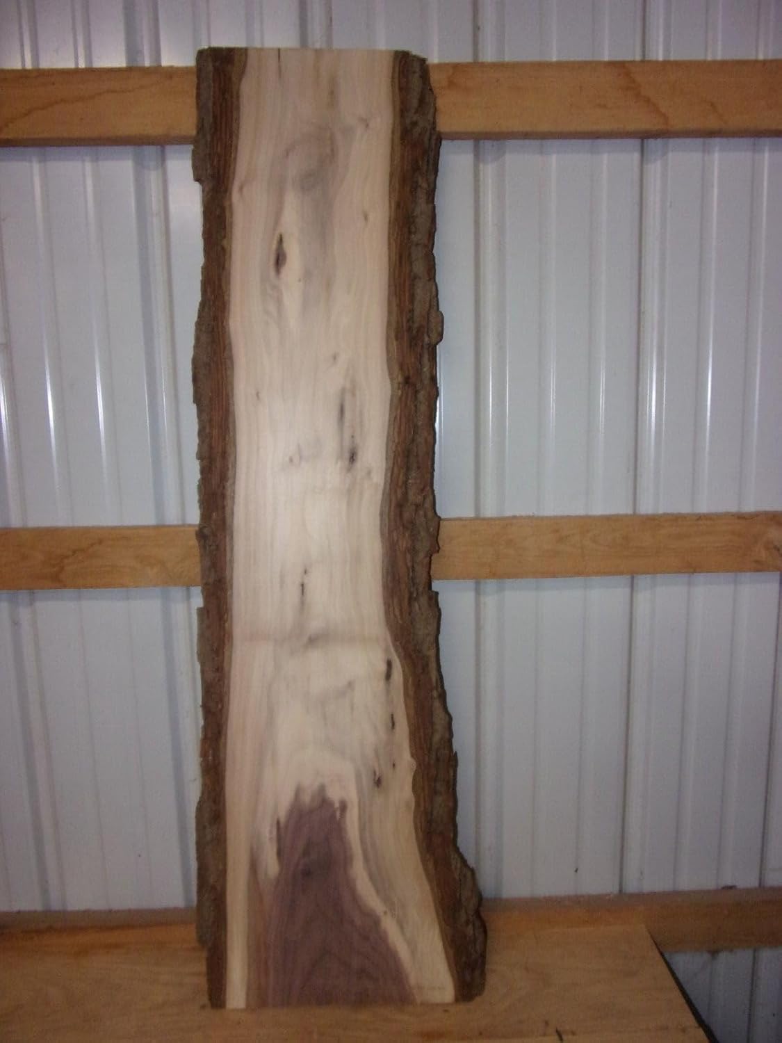 1 Pc Rustic Walnut Slab Kiln Dried Lumber Wood Live Edge Bark Flat 1" Thick Unfinished Woodworking Material Untreated for Christmas Holiday Cutout