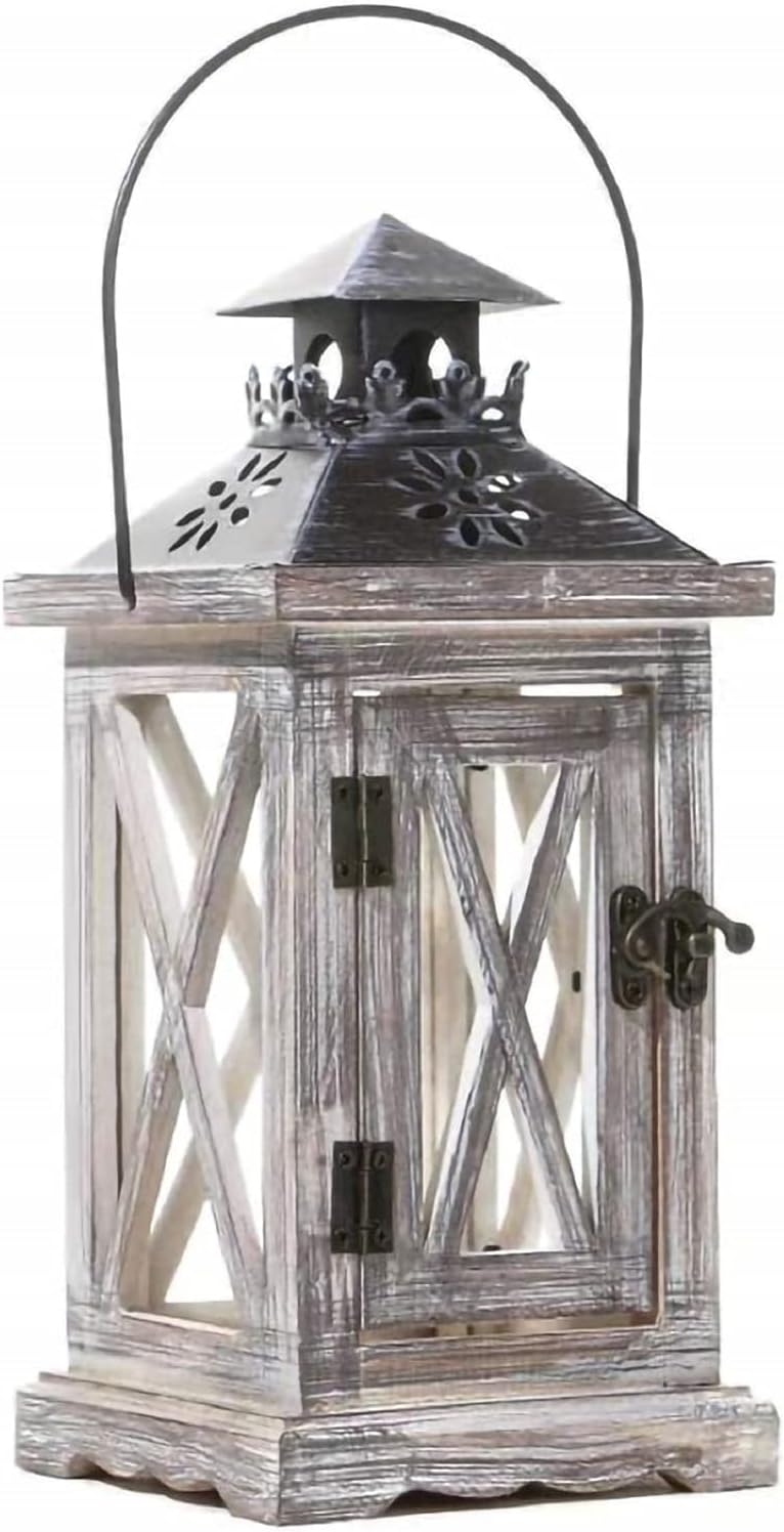 Candle Lantern Decorative Farmhouse White Lanterns Candle Holde Decor for Home Decor Front Porch