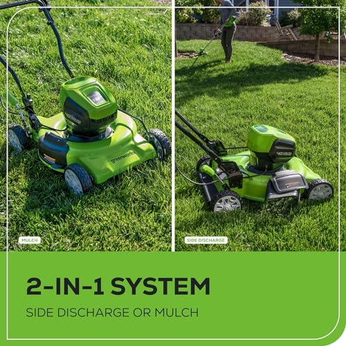 Greenworks 40V 19" Brushless (Push) Cordless Lawn Mower, 4.0Ah Battery and Charger