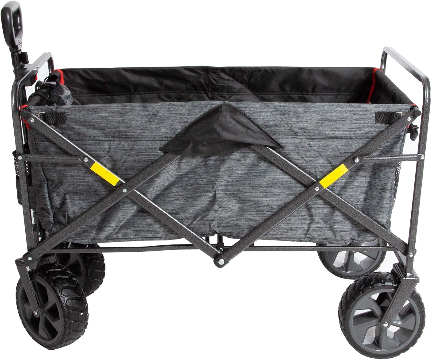 MacSports XL Heavy Duty Collapsible Outdoor Folding Wagon Camping Gear Grocery Cart Portable Lightweight Utility Cart Adjustable Rolling Cart All Terrain Sports Wagon Beach Wagon with Cargo Net