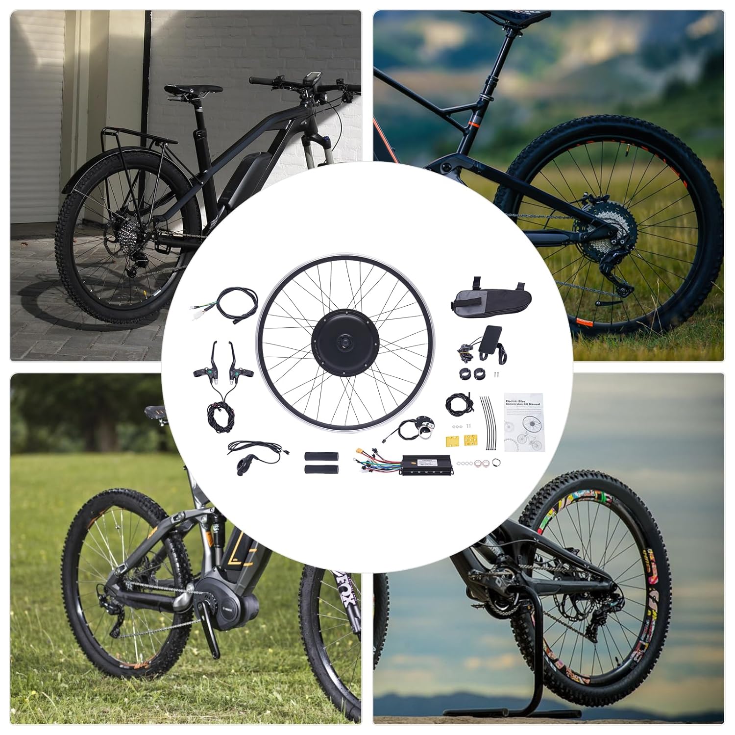 48V 1000W Electric Bike Conversion Kit,Rear Wheel Electric Bicycle Motor Kit,LCD E-Bike Hub Motor Conversion Kit for 700C 28"/29'' Rear Wheel Cycling
