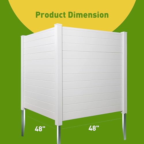 48" W X 48" H Privacy Screen, Privacy Fence Panels, Air Conditioner Fence Pool Equipment Enclosure trash can hider outdoor, Privacy Fence Kit, for Outside Vinyl Privacy Fence for Yard, 2 Panels (Colo