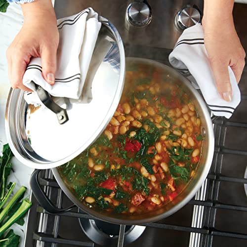 KitchenAid 5-Ply Clad Polished Stainless Steel Stock Pot/Stockpot with Lid, 8 Quart