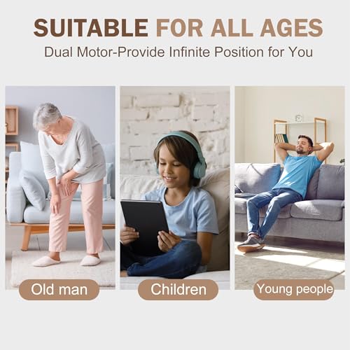 Large Dual Motor Power Lift Recliner Chair with Massage and Heat for Elderly People, Adjustable Headrest, Infinite Position, USB Ports