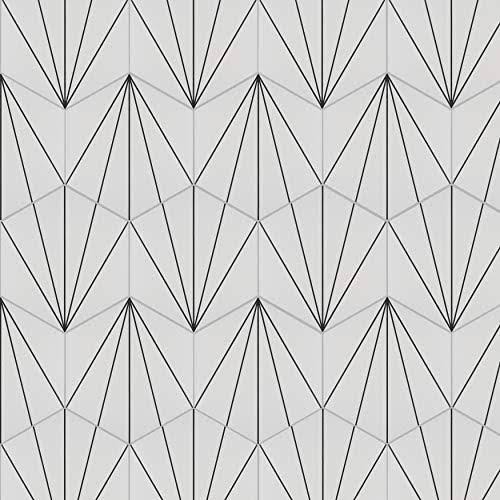 SomerTile FCDASBX Aster Hex Blanco Encaustic Porcelain Floor and Wall Tile, 25