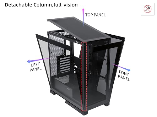 SAMA NEVIEW 4503 White Airflow Full Tower Case ATX PC Gaming Case Dual Tempered Glass 4X12CM ARGB Fan Pre-Install USB3.0X2 Type C Included 360mm AIO Support at Top