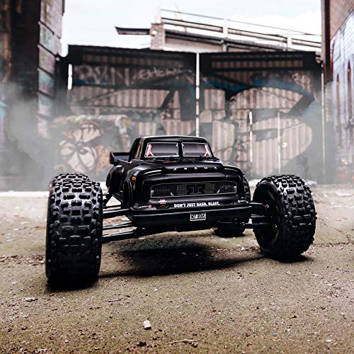 ARRMA 1/8 Notorious 6S V5 4WD BLX Stunt RC Truck with Spektrum Firma RTR (Transmitter and Receiver Included, Batteries and Charger Required), Black, ARA8611V5T1