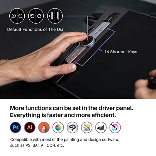 Artisul SP1603 15.6 Inch Graphics Drawing Tablet with Screen Full-Laminated Drawing Pen Display Drawing Monitor Compatible with Windows, macOS, and Android (8192 Pressure Sensitivity, 128% sRGB)