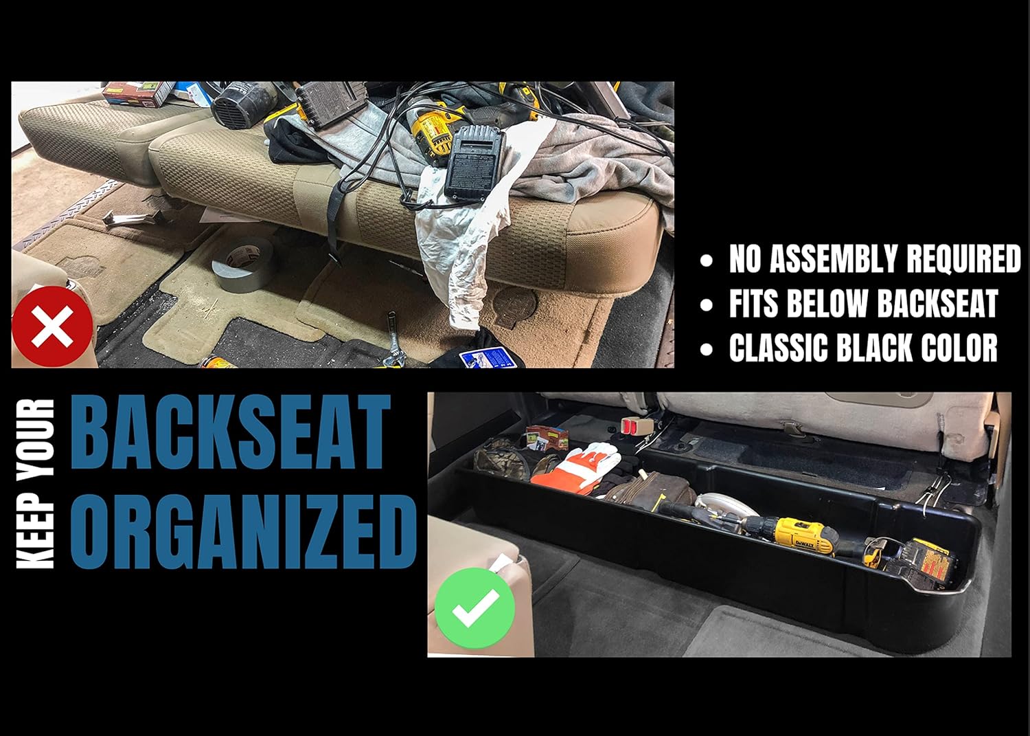 Red Hound Auto Under Seat Storage Box Compatible with F150 Ford F-150 SuperCrew Crew Cab 2009-2014 Underseat System (Only fits SuperCrew Cab, Will not fit Vehicles with OEM subwoofers)