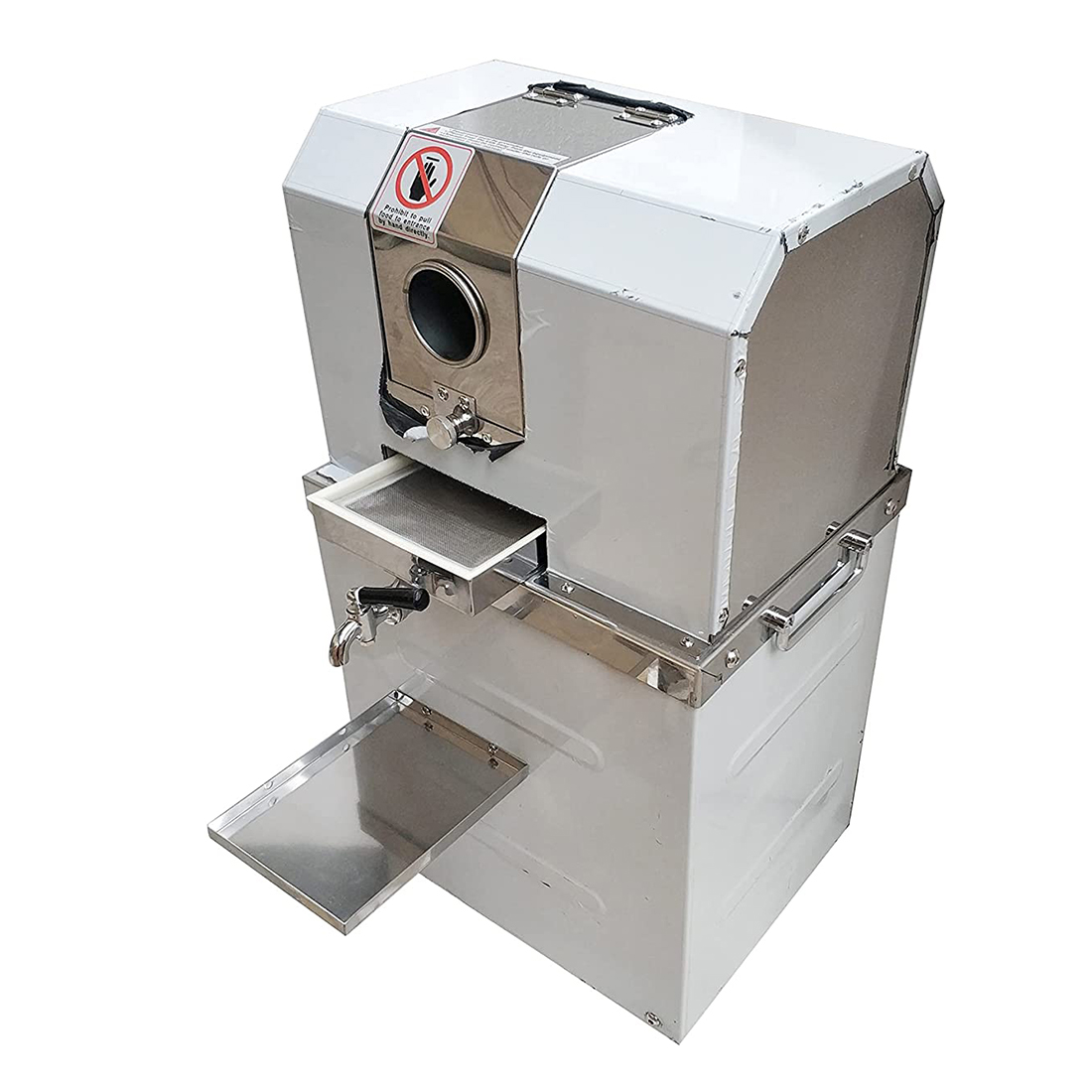 PreAsion Vertical Electric Sugarcane Juicer Juice Press Machine 4 Rollers Stainless Steel Silver