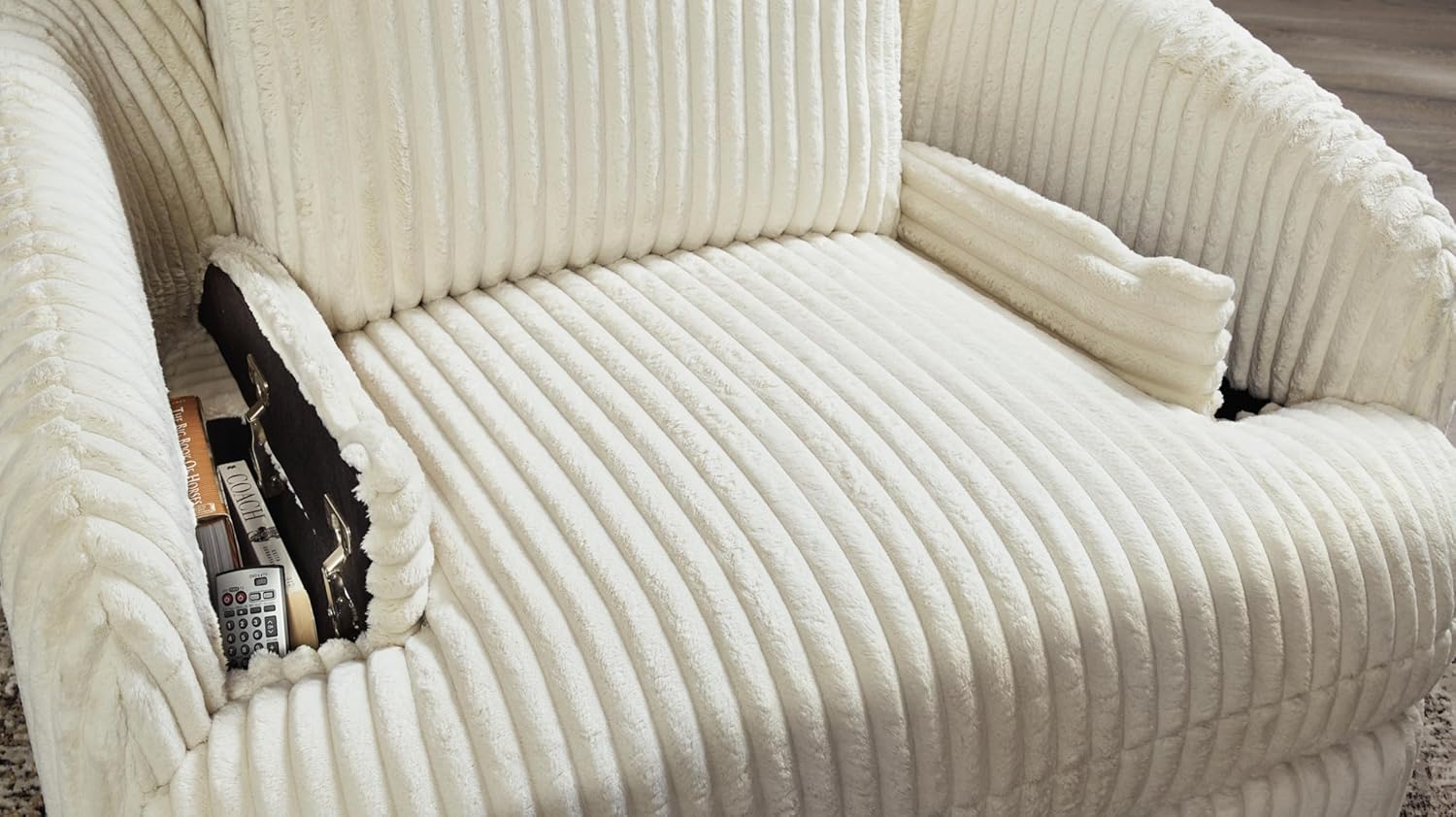 Signature Design by Ashley Tie-Breaker Swivel Glider Recliner, 40" W x 39" D x 37" H, White