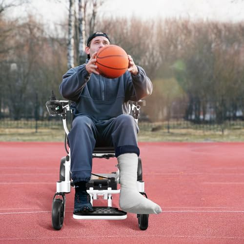 VEVOR Electric Wheelchair for Adults Seniors, 300 lbs Weight Capacity, 17.7 in Width Lightweight Foldable Motorized Power Wheelchairs, 20Ah battery All Terrain Aluminum Alloy Chair