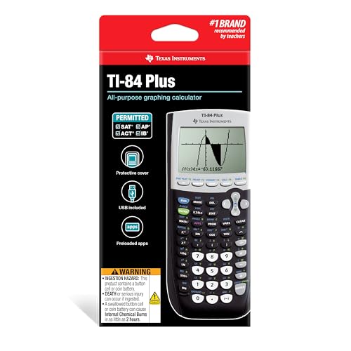 Texas Instruments TI-84 Plus Graphics Calculator, Black 320 x 240 pixels (2.8" diagonal)