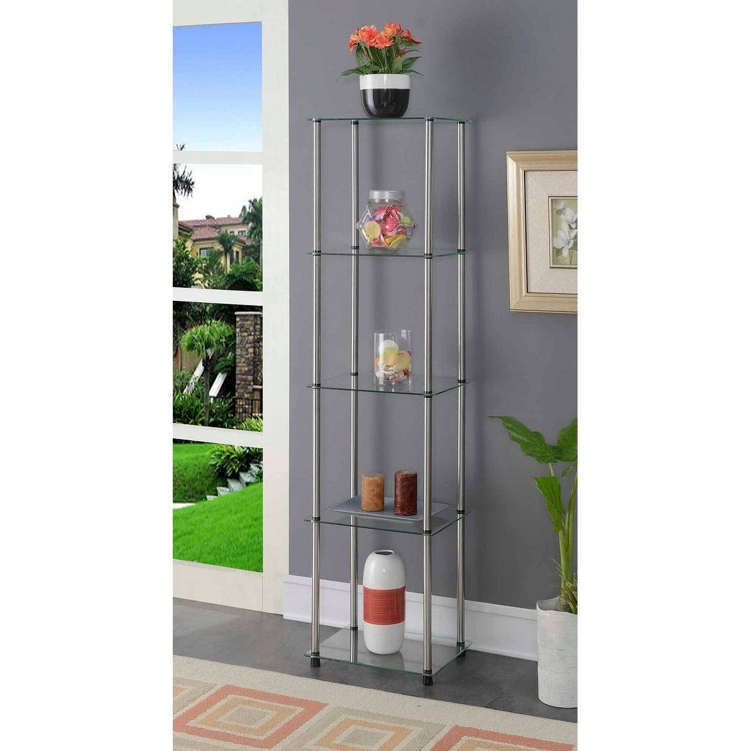 Convenience Concepts Designs2Go Classic 5-Tier Tower, Black Glass