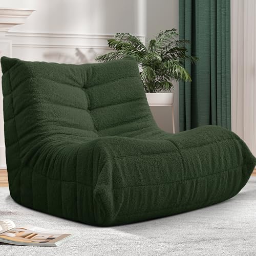 Bean Bag Chair Big Sofa Beanbag Chair for Adults Fireside Chair Bean Bag Lounger with Memory Foam Filled for Home,Apartment or Gaming Venue(Black Plush)