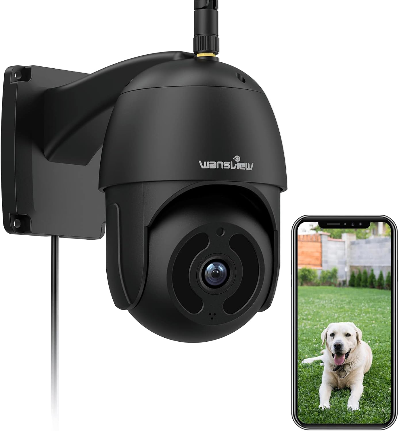 Security Camera Outdoor,Wansview 1080P Pan-Tilt Surveillance Waterproof WiFi Camera, Night Vision, 2-Way Audio, Motion Detection, SD Card Storage& Cloud Storage and Works with Alexa W9
