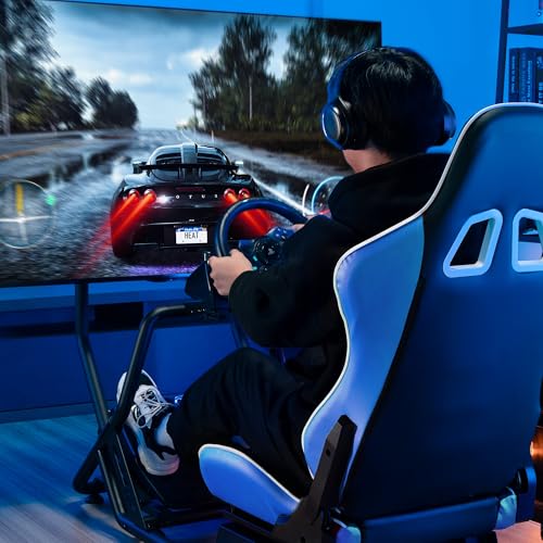 ARES WING Racing Simulator Cockpit with Monitor Mount and Seat, Formula and GT Sim Racing Cockpit Compatible with Fanatec, Thrustmaster, Logitech, Moza Racing Games on PS5, PS4, Xbox and PC