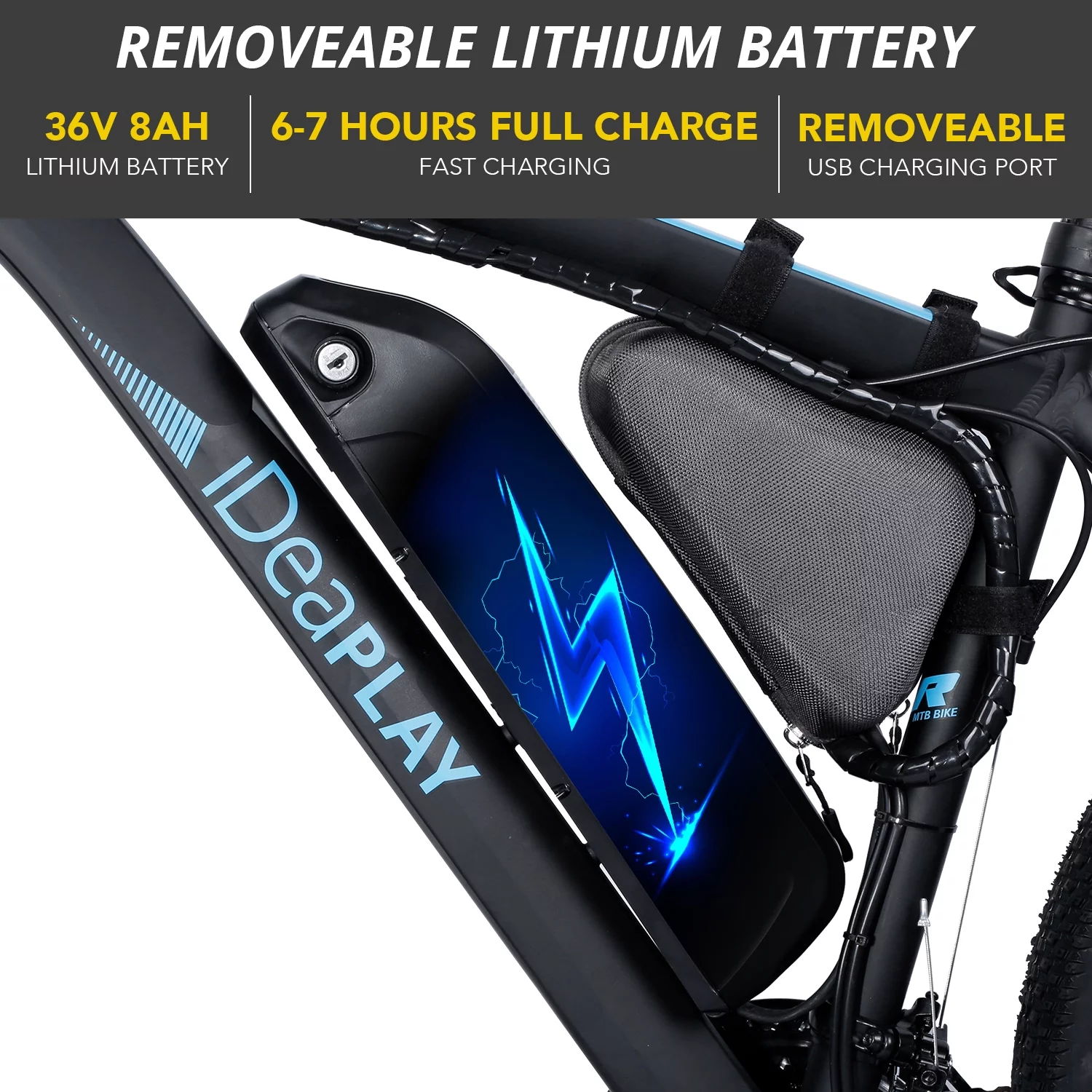 IDEAPLAY  26 inch Electric Bike for Adults P30, 350W 20 mph Adult Electric Bicycle With 18 Speed Ebike