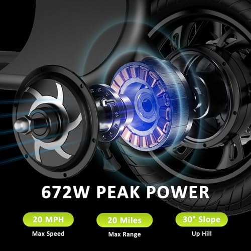 WINDHORSE Electric Scooter for Adults, Foldable E Scooter with Seat & Carry Basket, Adult Electric Scooter with 672W PWR, 288Wh Max 20MPH 20 Miles Commuter E-Scooter, 12.5" Tires
