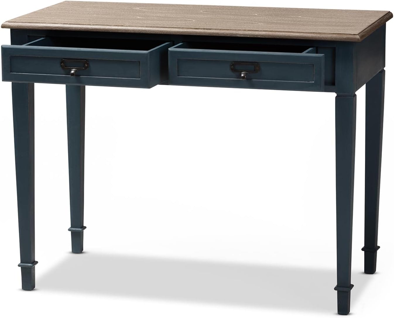 Baxton Studio Dauphine French Provincial Spruce Blue Accent Writing Desk