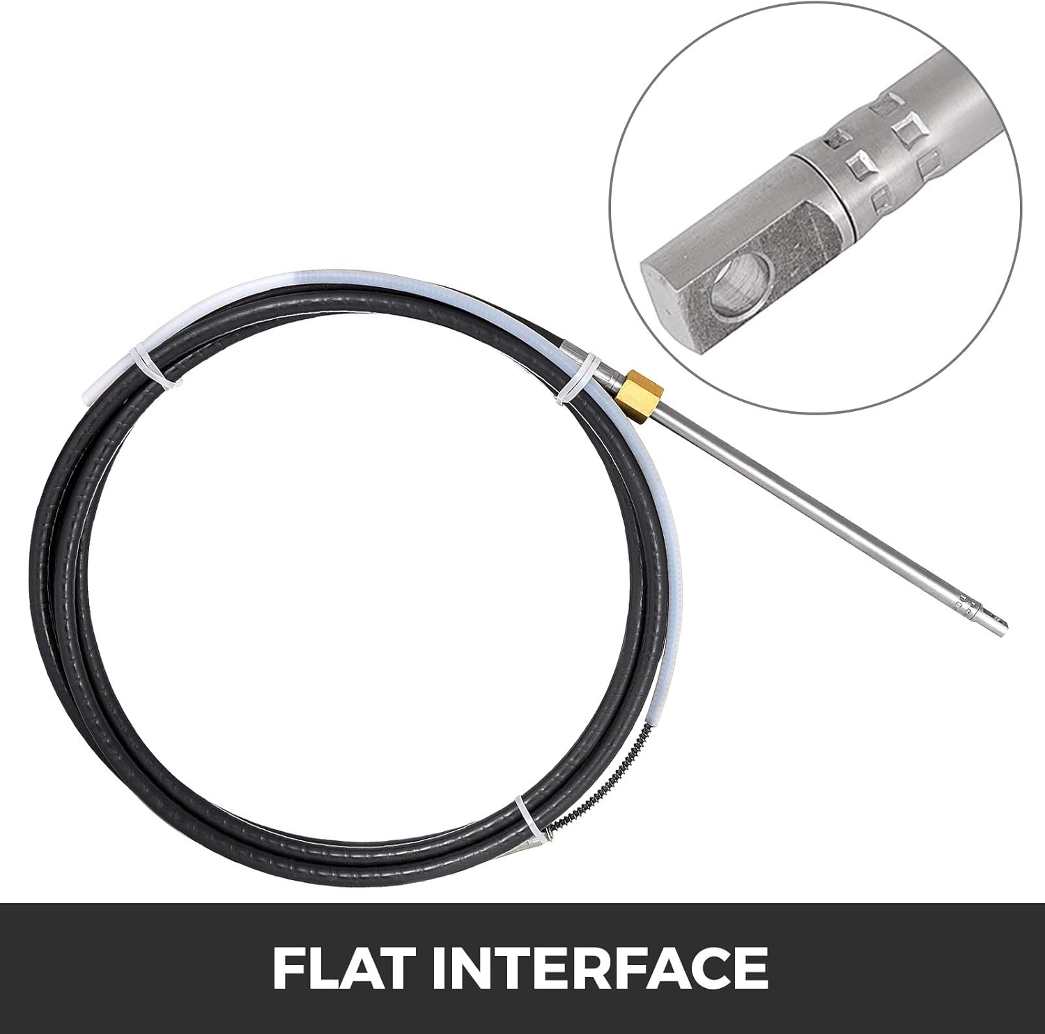 Bestauto Outboard Steering System 10' Boat Steering Cable 10 Feet Marine Steering System 3/4'' Shaft with 13.5 Inch Wheel for Yachts and Waterborne Vehicles