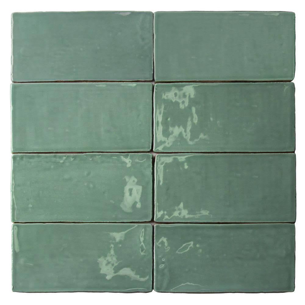 Sample - Catalina Ceramic Subway Tile Finish: Green Lake