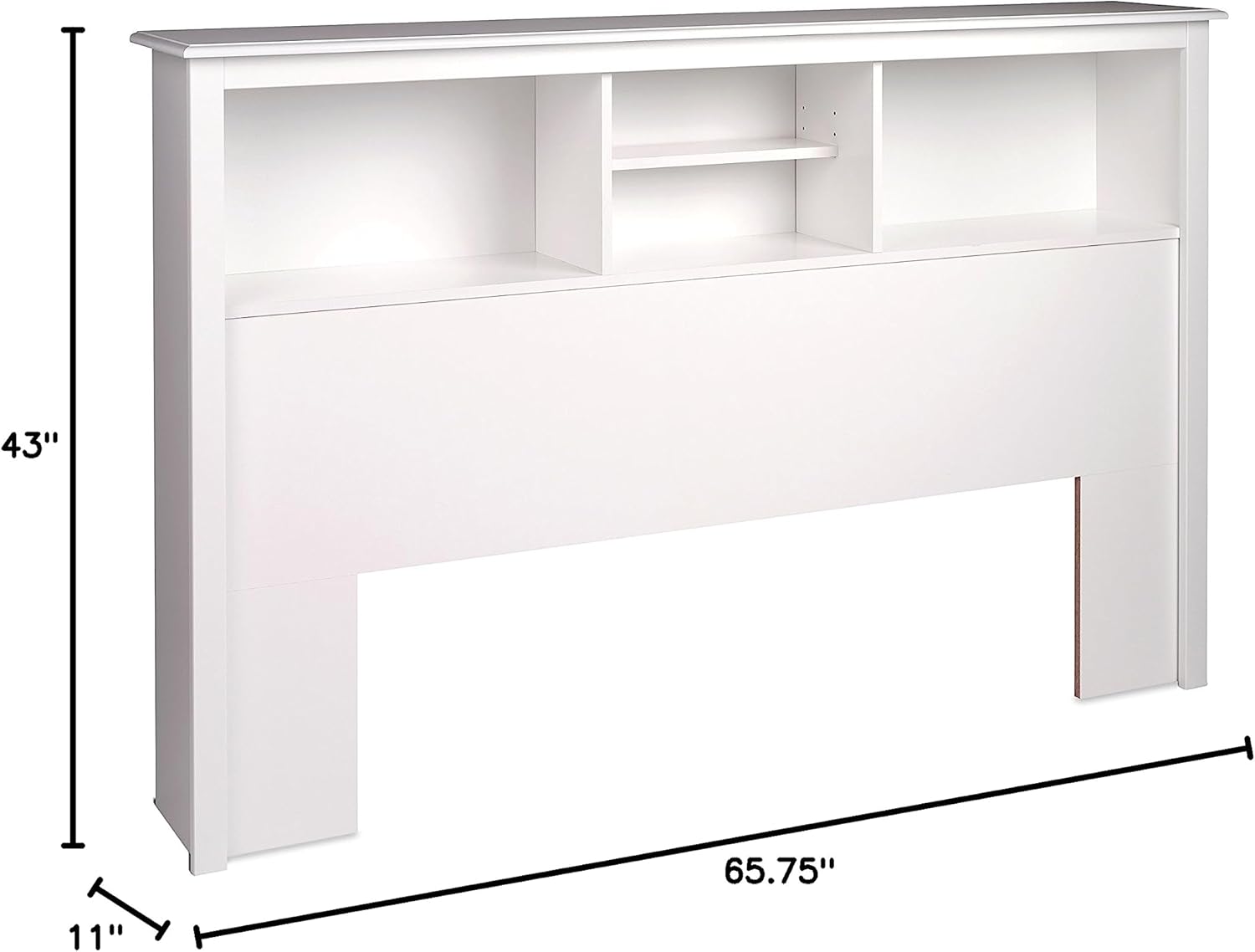 Prepac Full Mate's Platform Storage Bed with 6 Drawers and Stylish Full/Queen Headboard with 3 Compartments, White